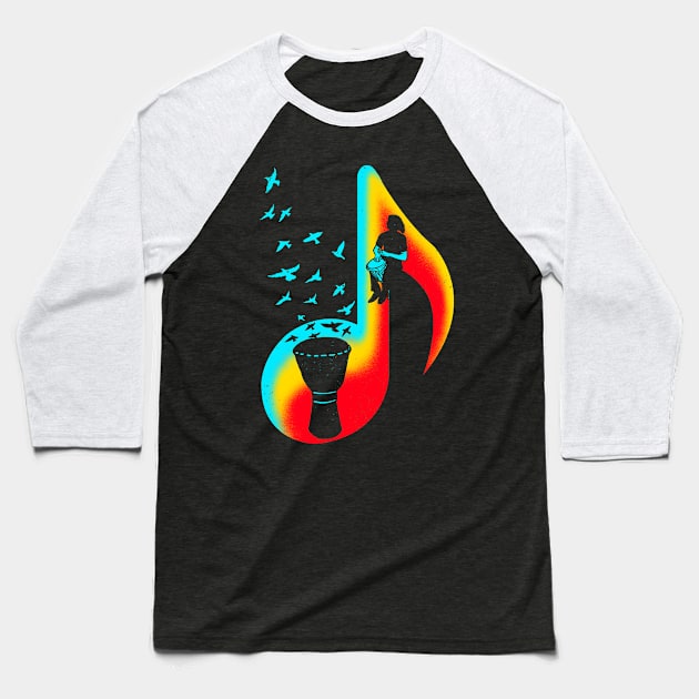 Music Djembe Player Baseball T-Shirt by barmalisiRTB